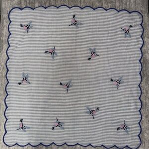Striped Scalloped Edge Handkerchief